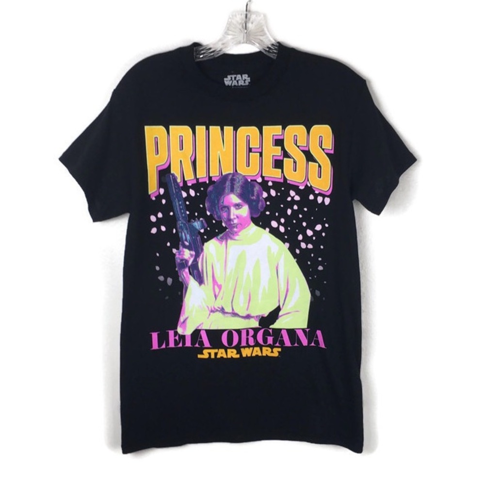 Star Wars Rue21 Princess Leia Organa Colorful Graphic Tee Shirt in Black/Multi